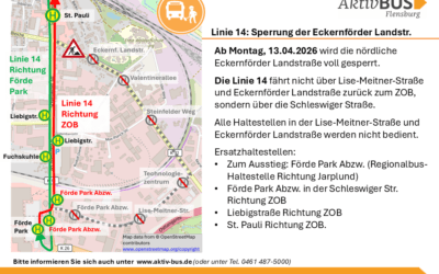 Linie 14: Sperrung der Eckernförder Landstr. ab 13.4.26