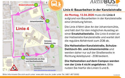 Linie 4: Sperrung der Kanzleistr. ab 13.4.26